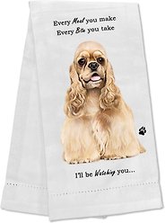 E&S PETS Cocker Spaniel Buff Cotton Kitchen Towel