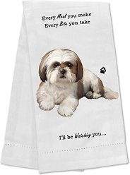 E&S PETS Shih Tzu Tan & White Puppy Cut Cotton Kitchen Towel slide 1 of 6