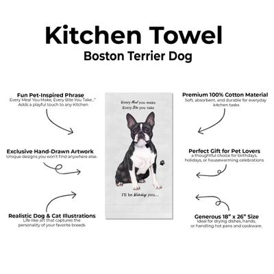 Show full view: E&S PETS Boston Terrier Cotton Kitchen Towel slide 2 of 6