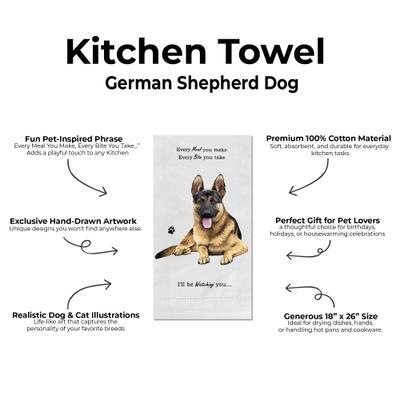Show full view: E&S PETS German Shepherd Cotton Kitchen Towel slide 2 of 6