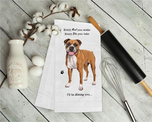 Show full view: E&S PETS Boxer Uncropped Cotton Kitchen Towel slide 3 of 6