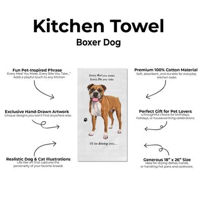 Show full view: E&S PETS Boxer Uncropped Cotton Kitchen Towel slide 2 of 6