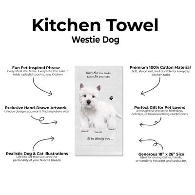 Show full view: E&S PETS Westie Cotton Kitchen Towel slide 2 of 6