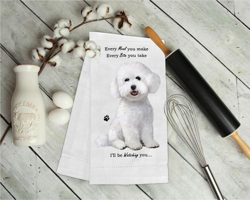 Show full view: E&S PETS Bichon Frise Cotton Kitchen Towel slide 3 of 6