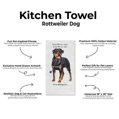 Show full view: E&S PETS Rottweiler Cotton Kitchen Towel slide 2 of 6