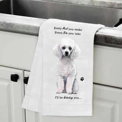 Show full view: E&S PETS White Poodle Cotton Kitchen Towel slide 5 of 6