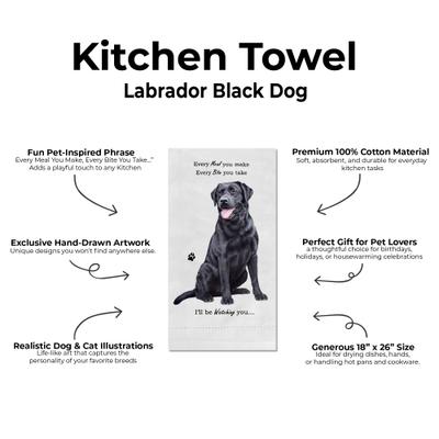 Show full view: E&S PETS Black Labrador Cotton Kitchen Towel slide 2 of 6