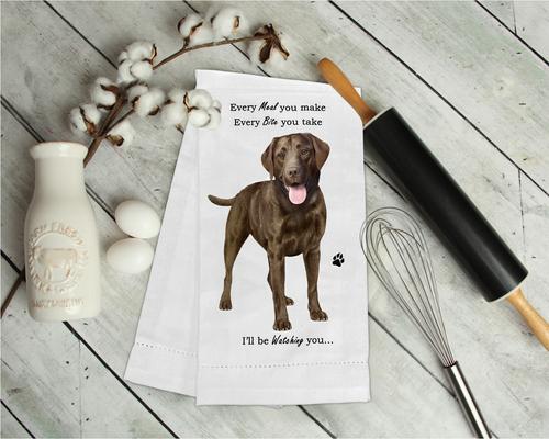 Show full view: E&S PETS Chocolate Labrador Cotton Kitchen Towel slide 3 of 6