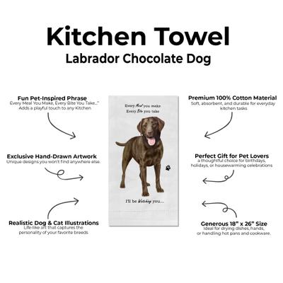 Show full view: E&S PETS Chocolate Labrador Cotton Kitchen Towel slide 2 of 6