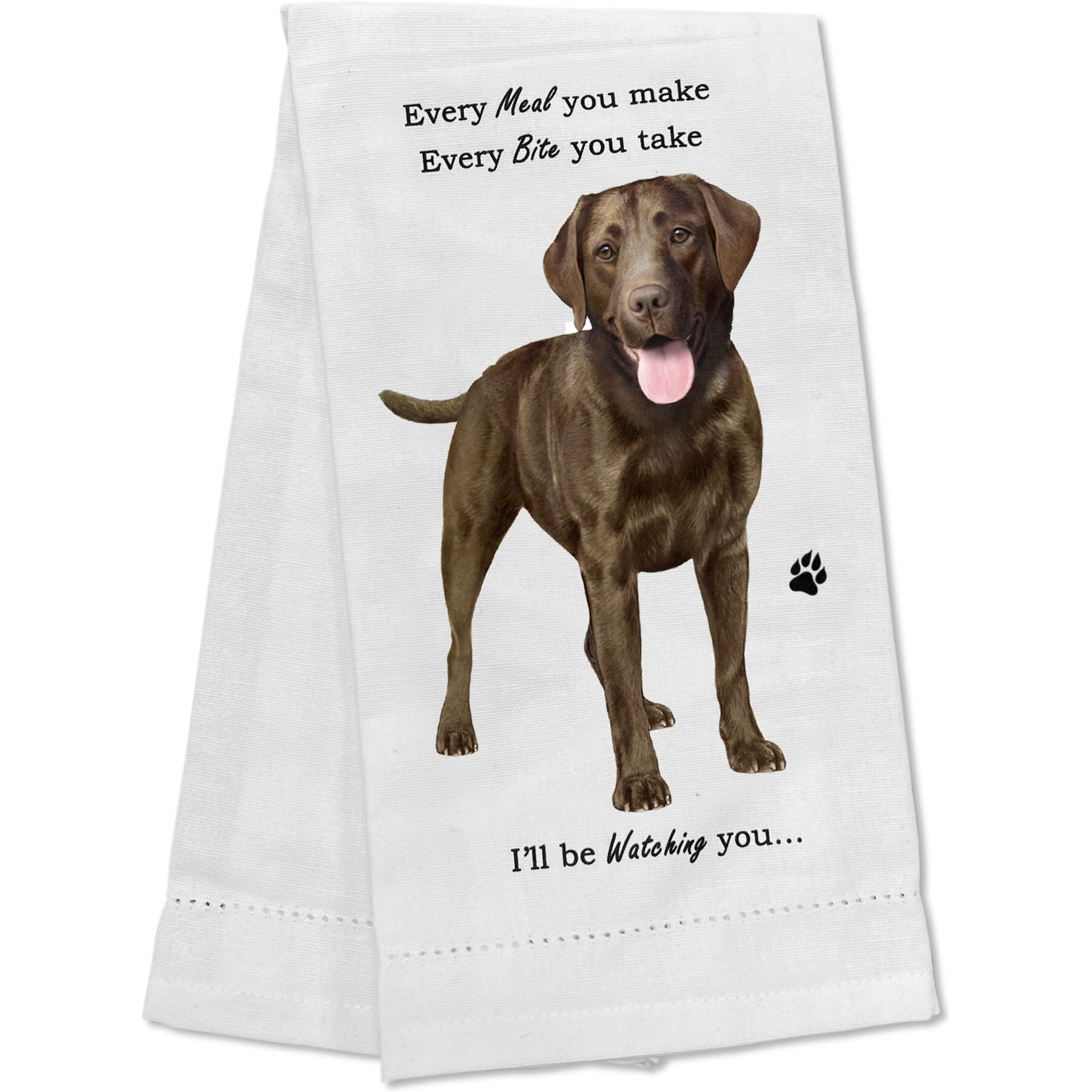 E&S PETS Chocolate Labrador Cotton Kitchen Towel