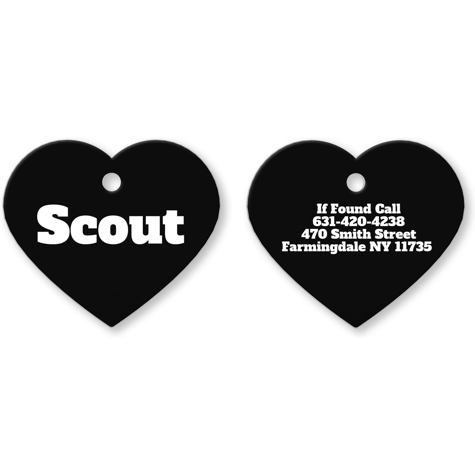 Buckle-Down Custom Color Personalized Aluminum Heart Shaped Dog ID Tag, Large