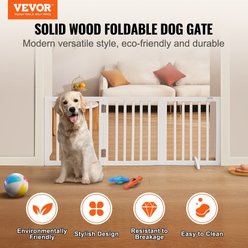 jansno 3 Panels Foldable Wide & Narrow Passageways, Expandable Wooden Dog Gate, White slide 2 of 7
