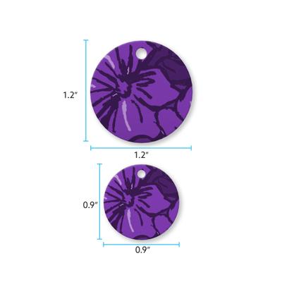 Show full view: Buckle-Down Hibiscus Collage Personalized Aluminum Circle Shaped Dog ID Tag, Large slide 5 of 5