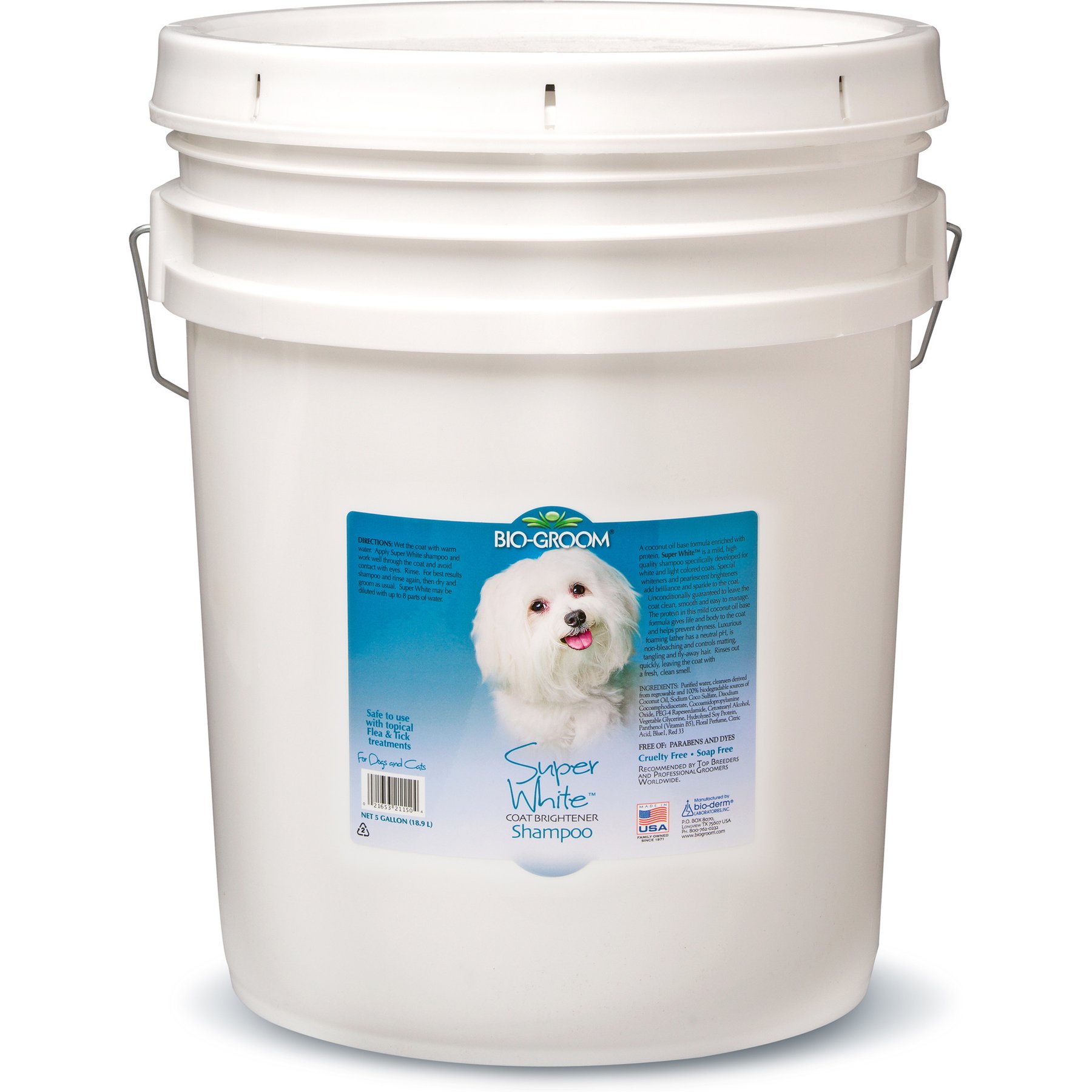 Bio-Groom Super White Dog Shampoo, 5-gal pail