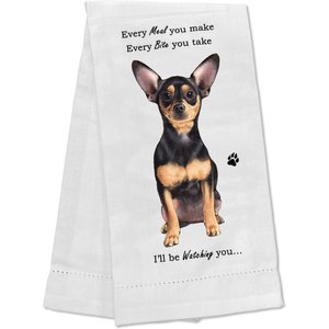 E&S PETS Black Chihuahua Cotton Kitchen Towel