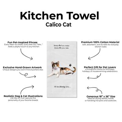 Show full view: E&S PETS Calico Cat Cotton Kitchen Towel slide 2 of 6