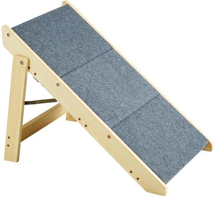 Show full view: jansno Natural 2-in-1 Foldable Wooden Dog Stairs & Ramp, Natural, 3 steps slide 5 of 6