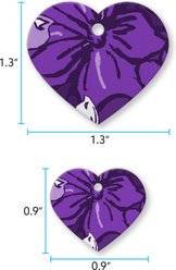 Buckle-Down Hibiscus Collage Personalized Aluminum Heart Shaped Dog ID Tag, Large slide 2 of 5