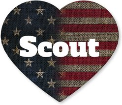 Buckle-Down Vintage US Flag Personalized Aluminum Heart Shaped Dog ID Tag, Small slide 2 of 5