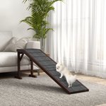 jansno Non-Slip Mat Adjustable Foldable Wooden Dog Bed Ramp, Natural