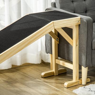 Show full view: jansno Non-Slip Carpet & Top Platform Wooden Dog Ramp, Natural slide 8 of 8