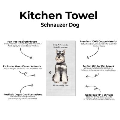 Show full view: E&S PETS Schnauzer Uncropped Cotton Kitchen Towel slide 2 of 6