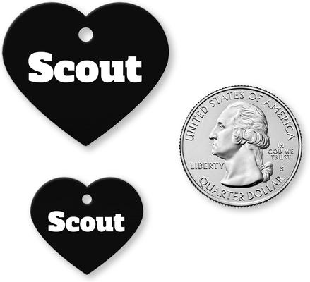 Show full view: Buckle-Down Custom Color Personalized Aluminum Heart Shaped Dog ID Tag, Large slide 4 of 5