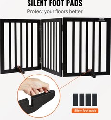 jansno 3 Panels Foldable Wide & Narrow Passageways, Expandable Wooden Dog Gate, Brown slide 2 of 7