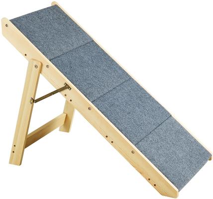 Show full view: jansno 2-in-1 Foldable Wooden Dog Stairs & Ramp, Natural, 4 steps slide 6 of 7