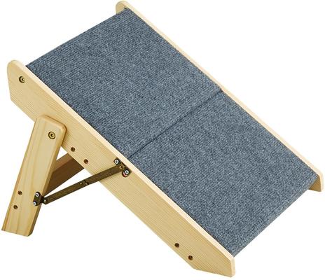 Show full view: jansno Natural 2-in-1 Foldable Wooden Dog Stairs & Ramp, Natural, 2 steps slide 5 of 6