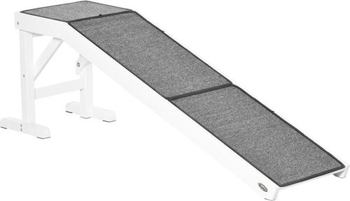 Show full view: jansno Non-Slip Carpet & Top Platform Wooden Pet Bed Ramp, White slide 4 of 8