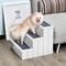 Show in main carousel: jansno Carpeted Non Slip Wooden Dog & Cat Stairs Ramp, White slide 2 of 5