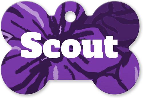 Show full view: Buckle-Down Hibiscus Collage Personalized Aluminum Bone Shaped Dog ID Tag, Large slide 2 of 5