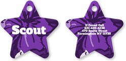 Buckle-Down Hibiscus Collage Personalized Aluminum Star Shaped Dog ID Tag, Small