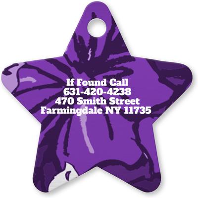 Show full view: Buckle-Down Hibiscus Collage Personalized Aluminum Star Shaped Dog ID Tag, Small slide 3 of 5