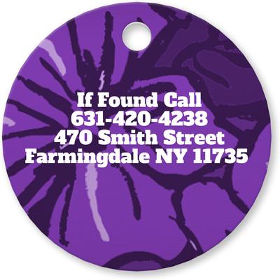 Show full view: Buckle-Down Hibiscus Collage Personalized Aluminum Circle Shaped Dog ID Tag, Large slide 3 of 5