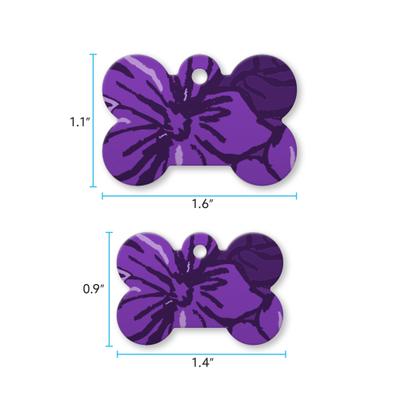 Show full view: Buckle-Down Hibiscus Collage Personalized Aluminum Bone Shaped Dog ID Tag, Large slide 5 of 5