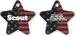 Buckle-Down Vintage US Flag Personalized Aluminum Star Shaped Dog ID Tag, Large