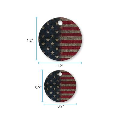 Show full view: Buckle-Down Vintage US Flag Personalized Aluminum Circle Shaped Dog ID Tag, Large slide 5 of 5