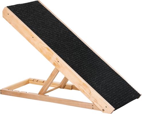 Show full view: jansno Height Adjustable & Foldable Elevated Wooden Pet Ramp, Natural slide 5 of 5