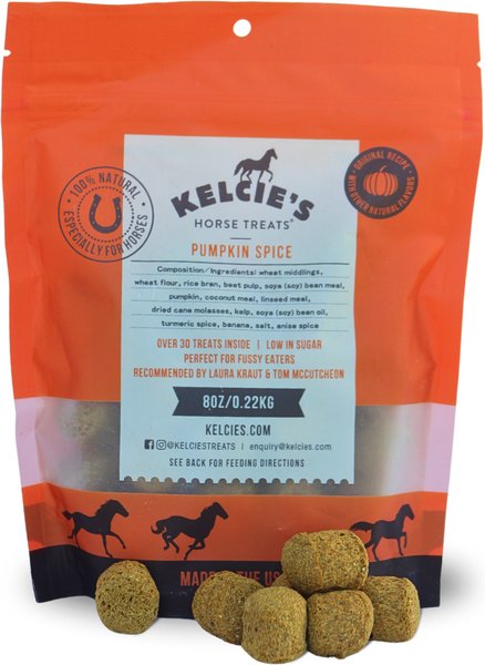 Show full view: Kelcie's Pumpkin Spice Low Sugar Horse Treats, 8-oz bag slide 1 of 8