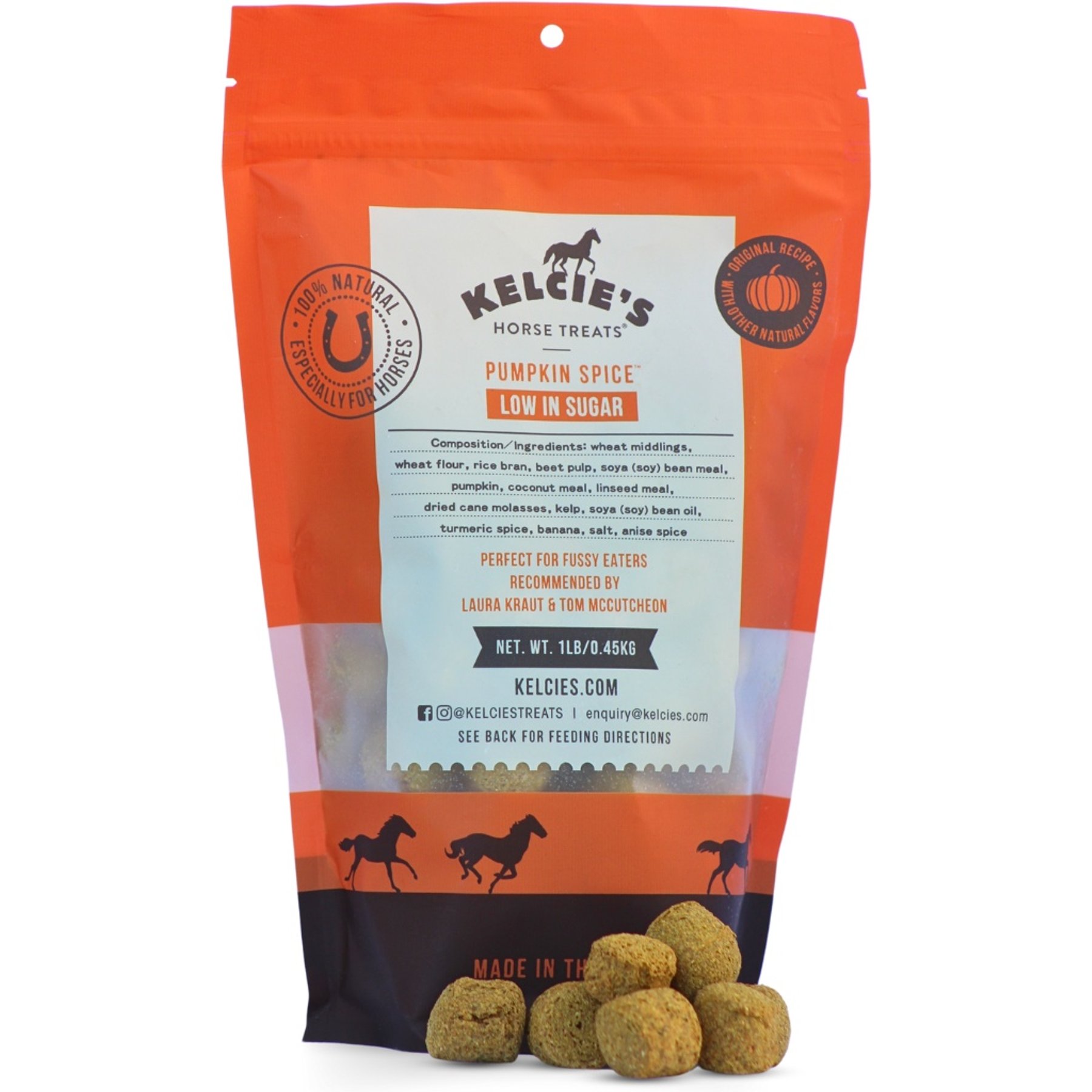 Kelcie's Pumpkin Spice Low Sugar Horse Treats, 1-lb bag