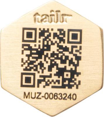 Show full view: Tailr Slide-On QR Slide On Silent Digital Pet Profile Personalized Dog & Cat ID Tag, Gold, Small slide 8 of 9