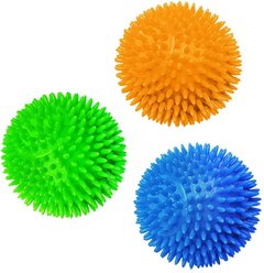 Vila Spiky Squeaky Rubber Interactive Chew Ball Toy for Small Dogs, 3 count
