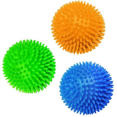 Vila Vila Spiky Squeaky Rubber Interactive Chew Ball Toy for Small Dogs, 3 count