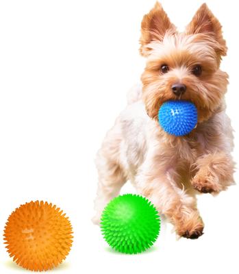 Show full view: Vila Squeaky Spike Chew Balls Dog Toys, Small, 3 count slide 4 of 7