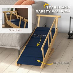 Bencmate Adjustable Height Foldable Dog Steps, Natural Wood slide 2 of 8