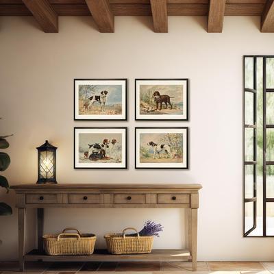 Show full view: Antique Curiosities White & Brown Pointer Dog Painting slide 2 of 2