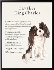 Antique Curiosities King Charles Dog Watercolor Print, Dark Brown