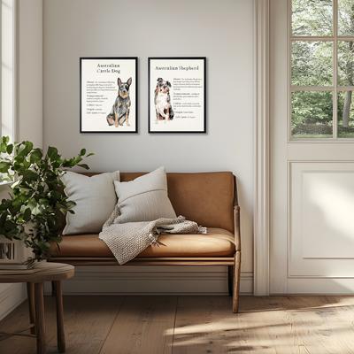 Show full view: Antique Curiosities Australian Shepherd Dog Watercolor Print slide 2 of 2